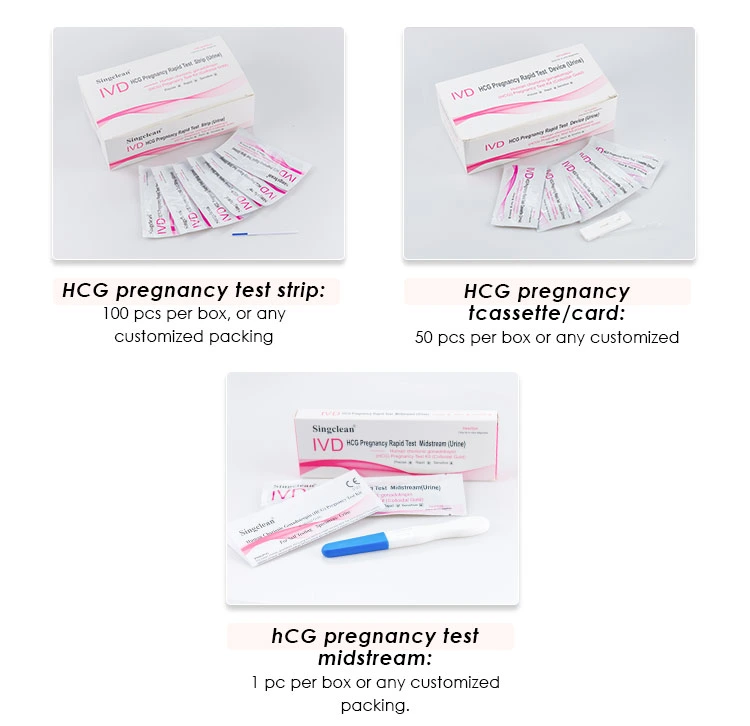 Singclean CE Ivd Approved Wholesale Medical Supply Home Rapid Ovulation Pregnancy Test